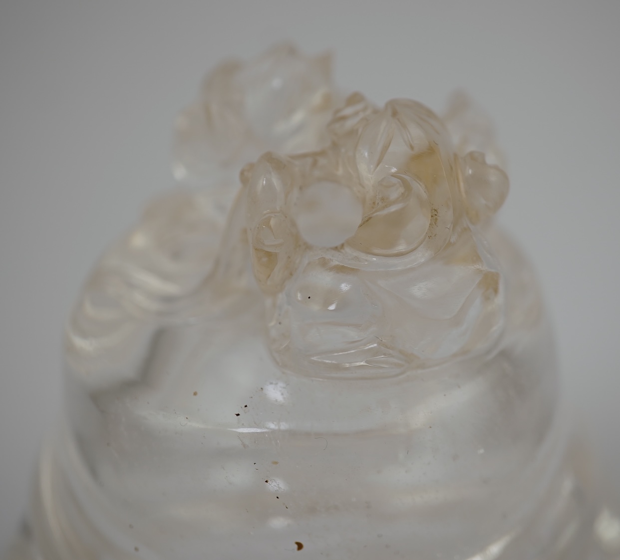 A Chinese rock crystal tripod censer and cover, ding, early 20th century